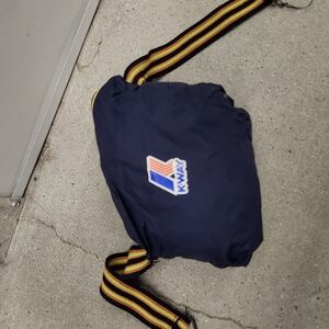 K-Way Navy Belt Bag with Striped Strap